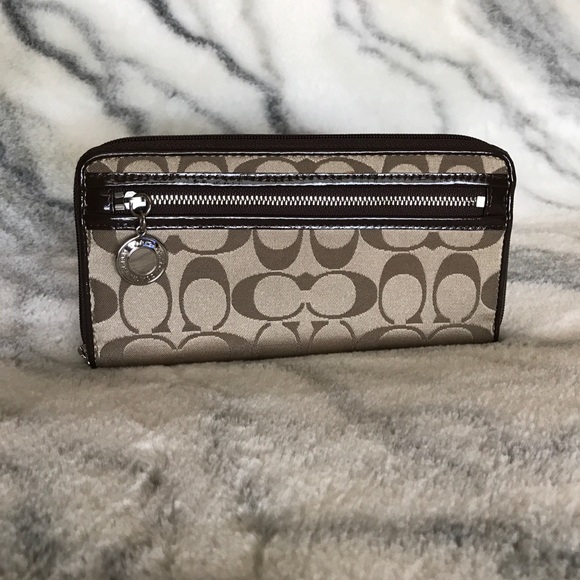 Coach Handbags - Authentic Coach Brown Signature Wallet